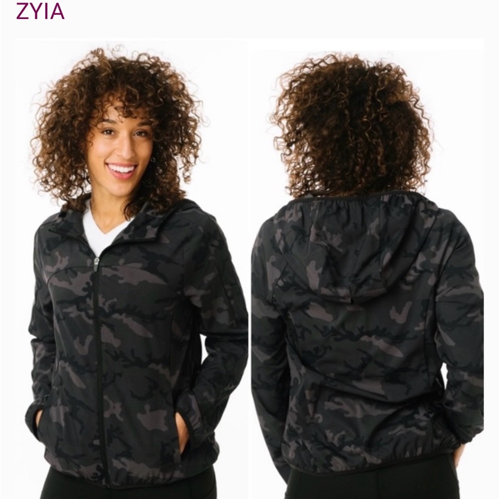 Zyia Women's Black Camouflage Jacket size XL